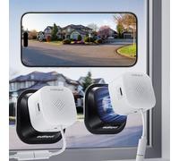 Outinput 3MP 2K Window Camera - 2.4GHz & 5GHz WiFi Window Cameras for Home Security Looking Outside with Mount, AI Color Night Vision, Human & Motion Detection, Anti-Glare, Anti-Reflection (2 Pack)