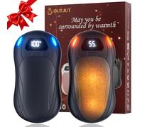 OUTJUT Hand Warmers Rechargeable 2 Pack, 6000mAH Electric Hand Warmer,Portable Pocket Warmer with 3-speed Heating, Gifts for Christmas, Outdoor, Skiing,Travel Essentials, Black
