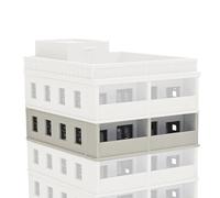 Outland Models Downtown 5-Story Apartment(Grey) Stackable 1:160 N Scale-One Extra Level