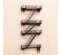 Outland Models Miniatures Fire Escape Stairs Set 1:160 N Scale-Stairs for 4 Levels