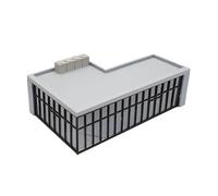 Outland Models Modern Commercial Box Building L-Shape Stackable 1:87 HO Scale (Basic Unit-Ground Level)