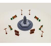 Outland Models Railroad Park/Garden Accessories with Fountain HO OO Gauge 1:87