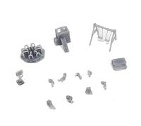 Outland Models Railroad Scenery Structure Children Playground Set with People 1:160 N Scale