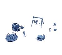 Outland Models Railroad Scenery Structure Children Playground Set with People 1:87 HO Scale