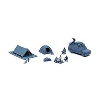 Outland Models Railroad Scenery Structure Outdoor Campsite Set with Van & People 1:87 HO Scale