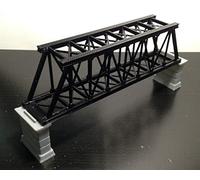 Outland Models Railroad Truss Bridge Black (for Single Track) with Piers Z Gauge