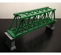 Outland Models Railroad Truss Bridge Green (for Single Track) with Piers Z Gauge
