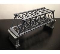 Outland Models Railroad Truss Bridge Grey (for Double Track) with Piers Z Gauge