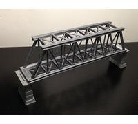 Outland Models Railroad Truss Bridge Grey (for Single Track) with Piers Z Gauge