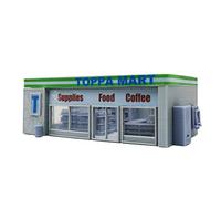 Outland Models Railway Scenery Convenience Store & Accessories 1:87 HO Scale