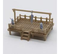 Outland Models Railway Scenery Structure Old West Gallow with Criminal and Officers 1:220 Z Scale