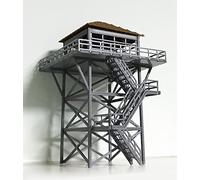 Outland Models Railway Scenery Watchtower/Lookout Tower (Grey) HO Scale 1:87