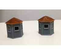 Outland Models Railway Train Station Stand Alone Ticket Booth x2 HO OO Gauge