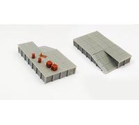 Outland Models Train Railway Platform Loading Dock (Long) x2 w Goods Z Gauge