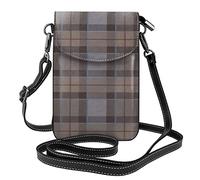 Outlander Fraser Tartan Plaid Small Cell Phone Purse Lightweight Pu Leather Shoulder Bag For Women Girl