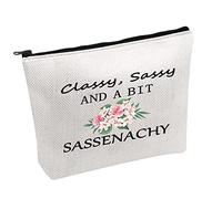 Outlander Inspired Gift Classy, Sassy and A Bit Sassenachy Zipper Pouch Cosmetics Bag for Fans (A Bit Sassenachy Bag B)