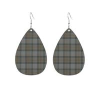 Outlander Mackenzie Tartan Pattern Phillips Of Wales Clan Family Tartan Women Earrings Waterdrop Shaped Fashionable Accessories