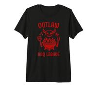Outlaw BBQ League Skull Grill Master Design Premium T-Shirt