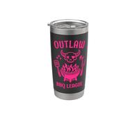 Outlaw BBQ League Skull Grilling Pitmaster Stainless Steel Insulated Tumbler