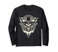 Outlaw Cowboy Skull Men Pro Gun Nd Trump Biker Long Sleeve T-Shirt