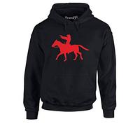 Outlaw On Horseback, Adults Hoodie - Black/Red XL