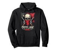 Outlaw Rebel Skull Bandana Guns Cowboy Biker Shirt Pullover Hoodie