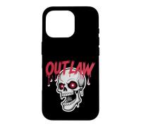 Outlaw Skull Red Star Eyes Gothic Retro Skull Case for iPhone 16 Pro