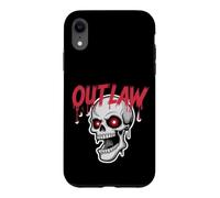 Outlaw Skull Red Star Eyes Gothic Retro Skull Case for iPhone XR
