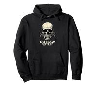 Outlaw Spirit Skull - Dark Freedom Rebel Pullover Hoodie