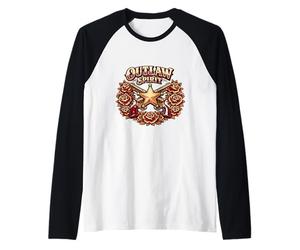 Outlaw Spirit Western Guns Roses Sheriff Badge Cowboy Raglan Baseball Tee