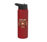 Outlaw Spirit Western Guns Roses Sheriff Badge Cowboy Stainless Steel Insulated Water Bottle