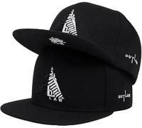 Outlaw Thug Life Triangle Logo Embroidered Snapback Baseball Cap, Black, Hip-Hop Style, Adjustable Fit (White)