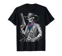 Outlaw Wild West Skeleton Cowboy Gunslinger T-Shirt