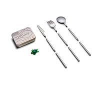 Outlery | Portable & Reusable Stainless Steel Travel Cutlery Set With Case For Camping, Picnic, Office and On-The-Go (Pocket Sized Flatware Set)