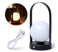 Outlery Portable LED Lamp - Black, Outdoor LED Lamp, Plastic, Extremely Portable, Multifunctional, 3000K Warm White Light, Small but Super Bright, 12.5x12.5x26 cm