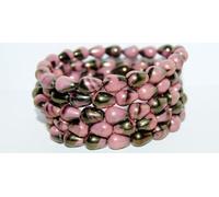 Outlet 10 Grams Drop Beads, 10 x 8 mm, Black White Luster Red Full Coated (23980-02010-14495), Glass, Czech Republic