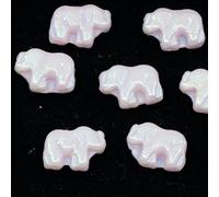 Outlet 10 Grams Elephant Beads, 15 x 11 mm, Opal Pink Ab Full (2X Side) (71200-28703), Glass, Czech Republic