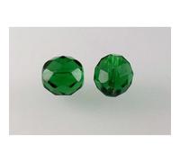 Outlet 10 Grams Faceted Fire Polished Round, Emerald Green (50120), Glass, Czech Republic
