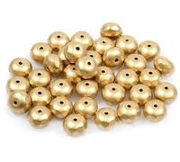 Outlet 10 Grams Faceted Rondelle Fire Polished Beads, Aztec Pale Gold (01710), Glass, Czech Republic