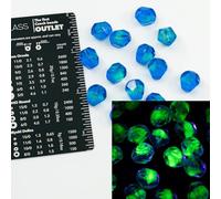 Outlet 10 Grams Faceted Round Fire Polished Beads, 12 x 10 mm, Blue Green Uranium (57301), Glass, Czech Republic (12 x 10 mm)