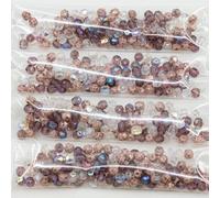 Outlet 10 Grams Faceted Round Fire Polished Beads, 4 x 4 mm, Pink Purple Mixed Colors (Pink-Purple-Mix), Glass, Czech Republic