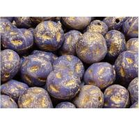 Outlet 10 Grams Monon Stone Beads, 13 x 11 mm, Opal Dark Lavender Etched Gold Lined (21010-etch-54302), Glass, Japan