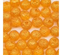 Outlet 10 Grams Orange Beads, 9 x 9 mm, Transparent Yellow Dristex Gold Splash (80040-D0101), Glass, Czech Republic