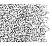 Outlet 10 Grams Preciosa Ornela Seed Beads, Round Hole, Loose, 10/0, Silver Matte (1700), Glass, Czech Republic (10/0)