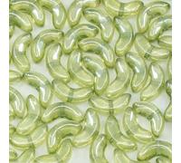 Outlet 50g Angel Wing Beads, 15 x 15 mm, Crystal Luster Green Full Coated (00030-14457), Glass, Czech Republic