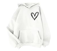 outlet clearance uk clothes white hoodie oversized hoodie Women's Print Long Sleeved Sweatshirt Blouse Pullover Solid Color sale clearance items for 1 pound