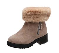 outlet clearance uk warehouse clearance Women's Ankle Boots Winter Waterproof Lace Up Ankle Boots Premium Low Heel Mid Boots Casual Non Slip Ankle Boots Comfortable safety boots women