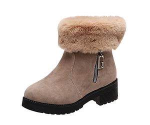outlet clearance uk warehouse clearance Women's Ankle Boots Winter Waterproof Lace Up Ankle Boots Premium Low Heel Mid Boots Casual Non Slip Ankle Boots Comfortable safety boots women