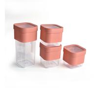 Outlet Cook's Essentials Set Of 4 Adjustable Height Containers MIST GREY