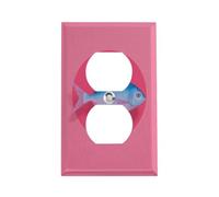Outlet Cover Kitchen Art A Single Fish on Hot Pink 1 Gang Wall Plate Duplex Light Switch Cover Plate Single Dual Plug Cover Electrical Switchplate